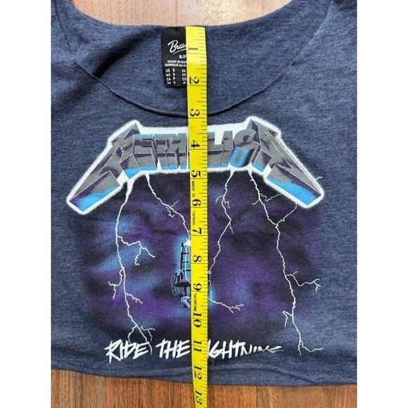 Womens Bravado Metallica Ride the Lightning Crop Top T Shirt Size SML‎ - Picture 7 of 8